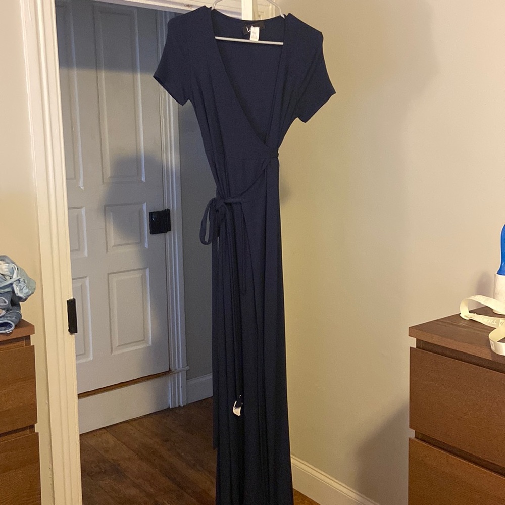 Navy wrap dress
